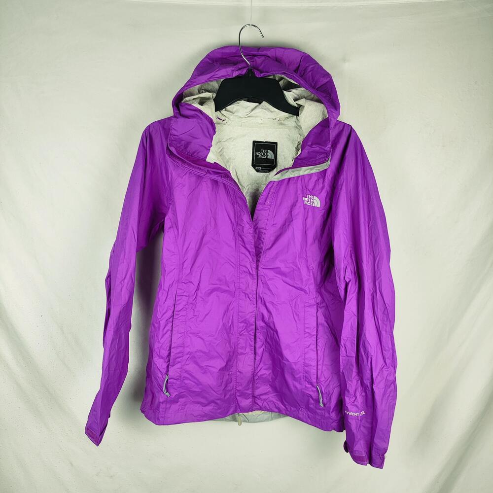 The North Face Jacket Womens Medium Purple Hooded Lightweight Rain Windbreaker